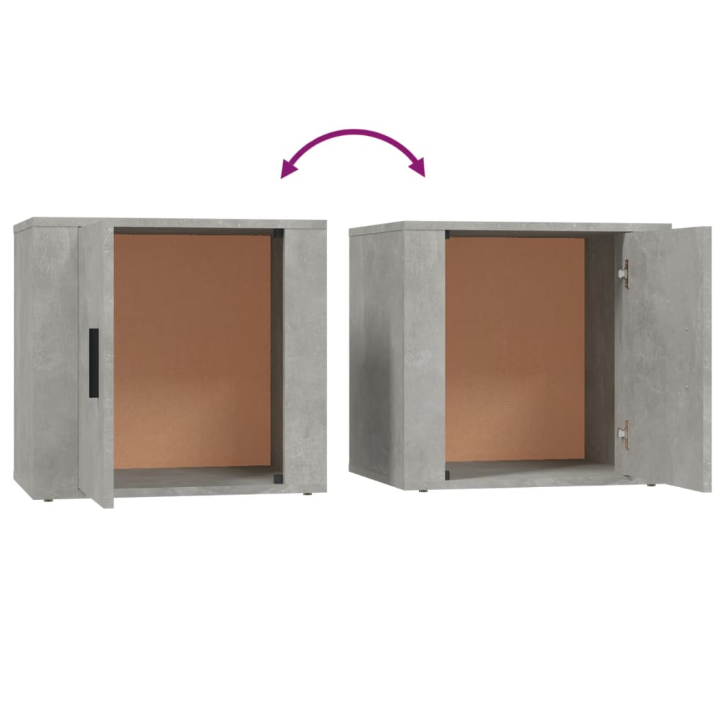 Bedside Cabinets 2 pcs Concrete Grey 50x39x47 cm