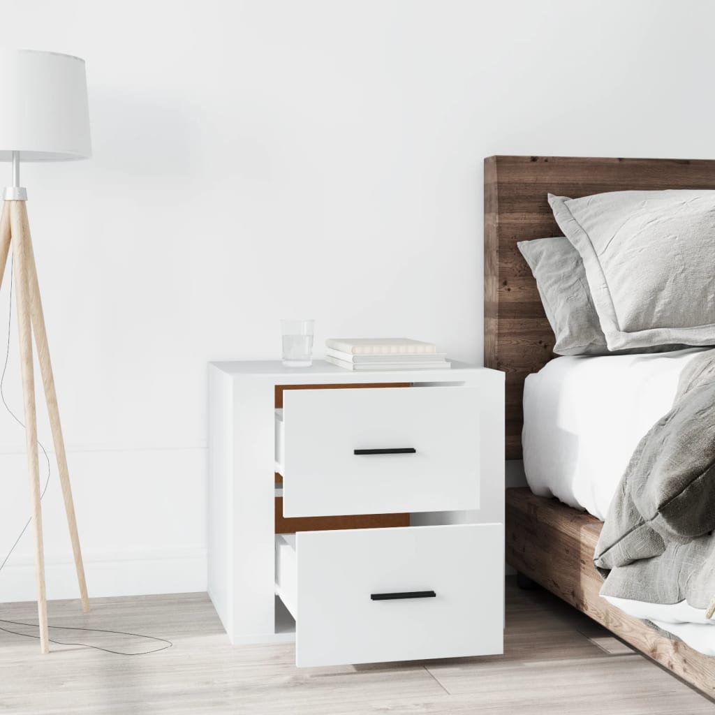 Bedside Cabinet White 50x39x47 cm