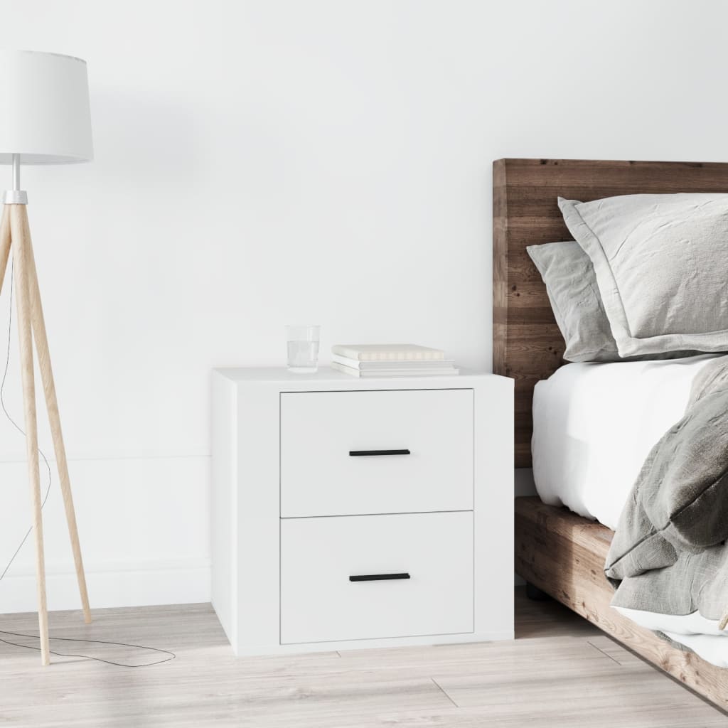 Bedside Cabinet White 50x39x47 cm