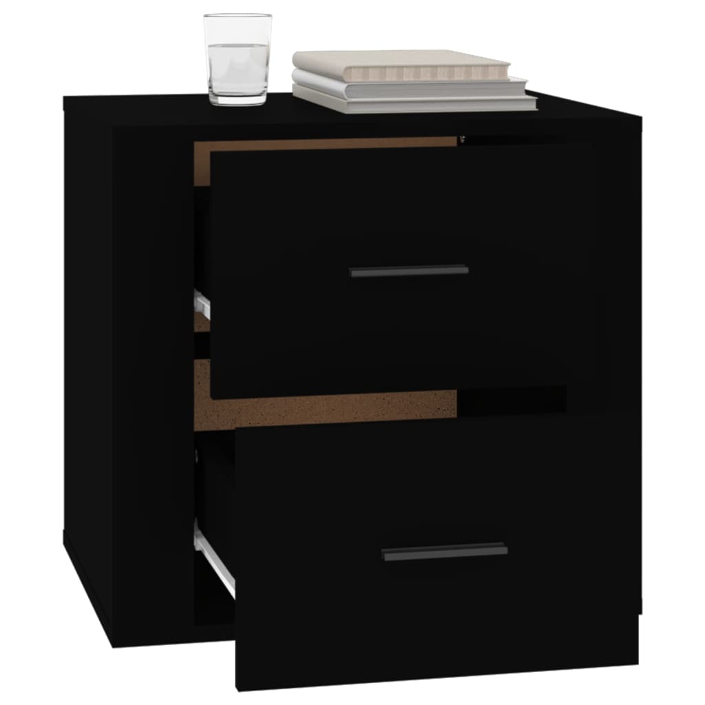 Bedside Cabinet Black 50x39x47 cm