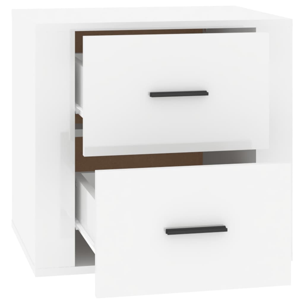 Bedside Cabinet High Gloss White 50x39x47 cm