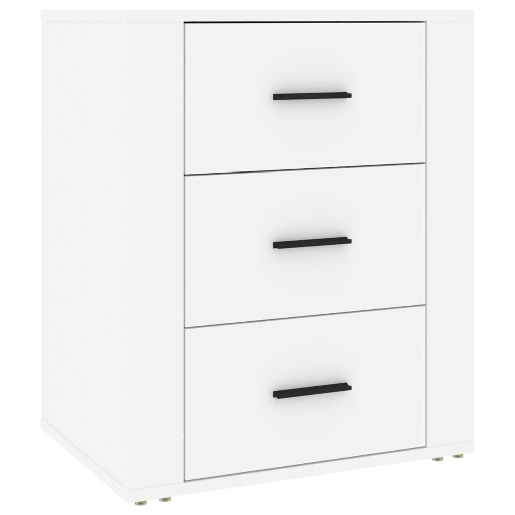 Bedside Cabinet White 50x36x60 cm Engineered Wood