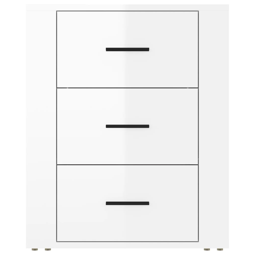 Bedside Cabinet High Gloss White 50x36x60 cm Engineered Wood