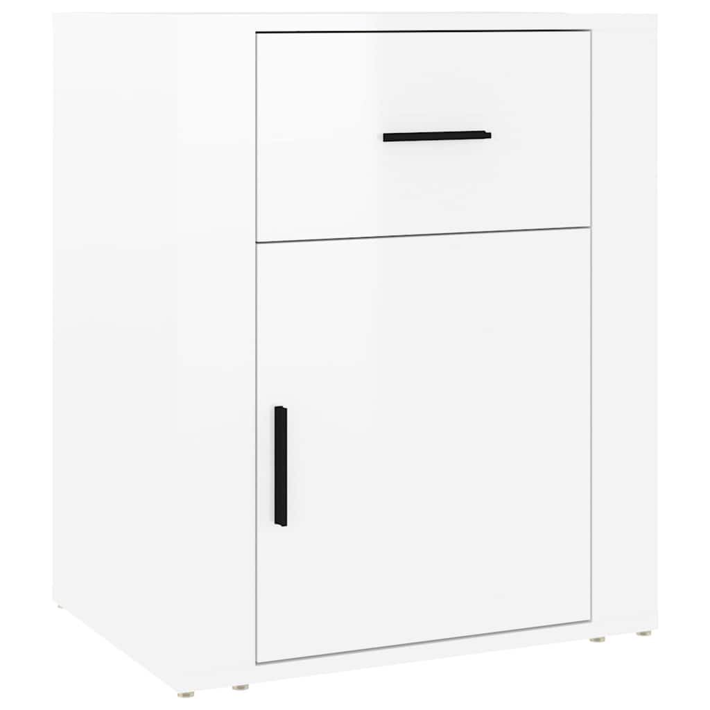 Bedside Cabinet High Gloss White 50x36x60 cm Engineered Wood