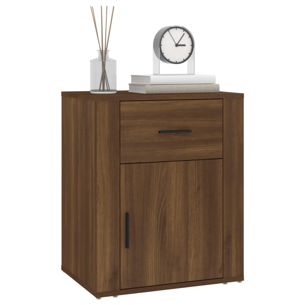 Bedside Cabinet Brown Oak 50x36x60 cm Engineered Wood