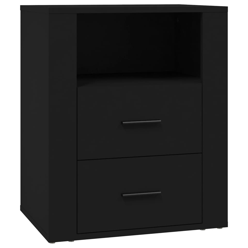 Bedside Cabinet Black 50x36x60 cm Engineered Wood