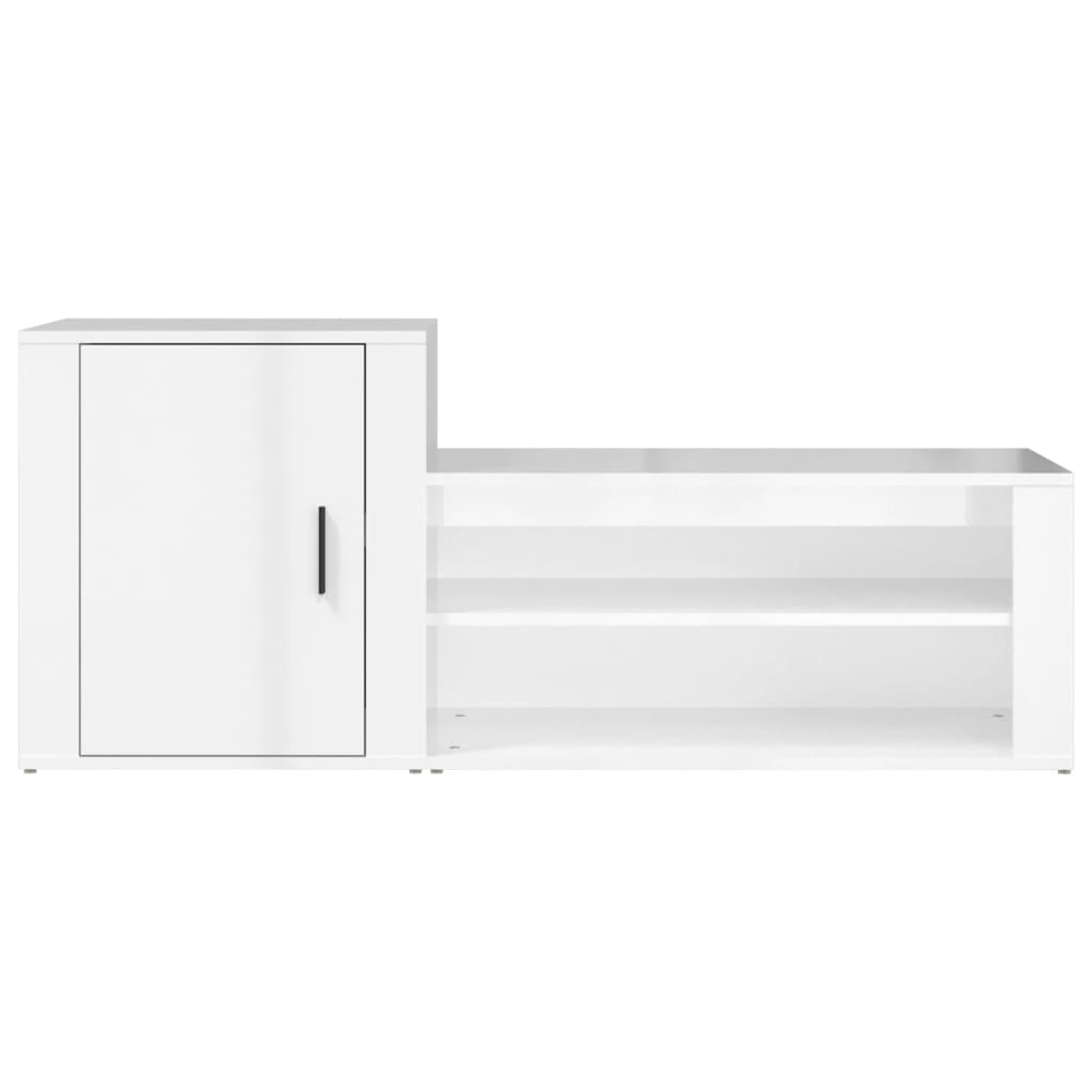 Shoe Cabinet High Gloss White 130x35x54 cm Engineered Wood