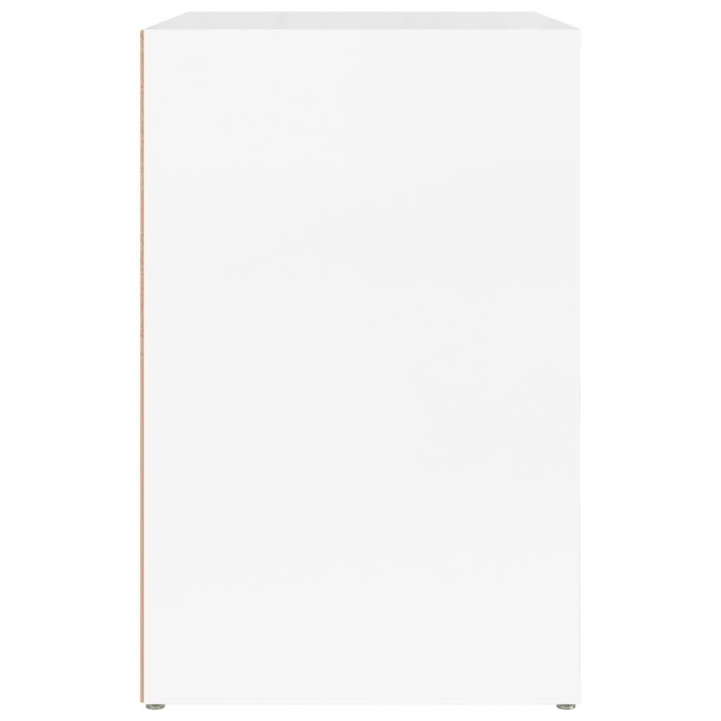 Shoe Cabinet High Gloss White 130x35x54 cm Engineered Wood