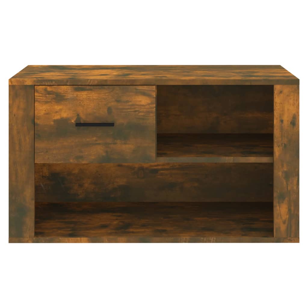 Shoe Cabinet Smoked Oak 80x35x45 cm Engineered Wood