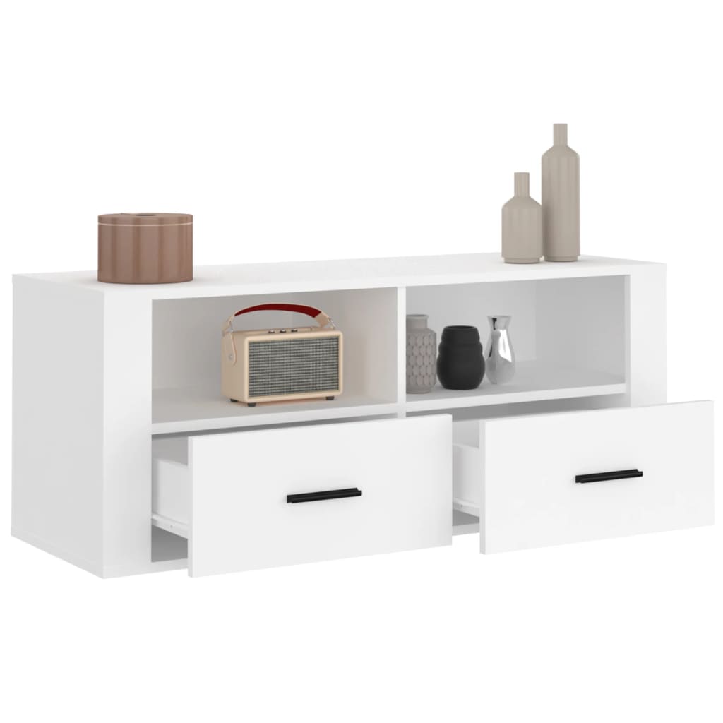 TV Cabinet White 100x35x40 cm Engineered Wood