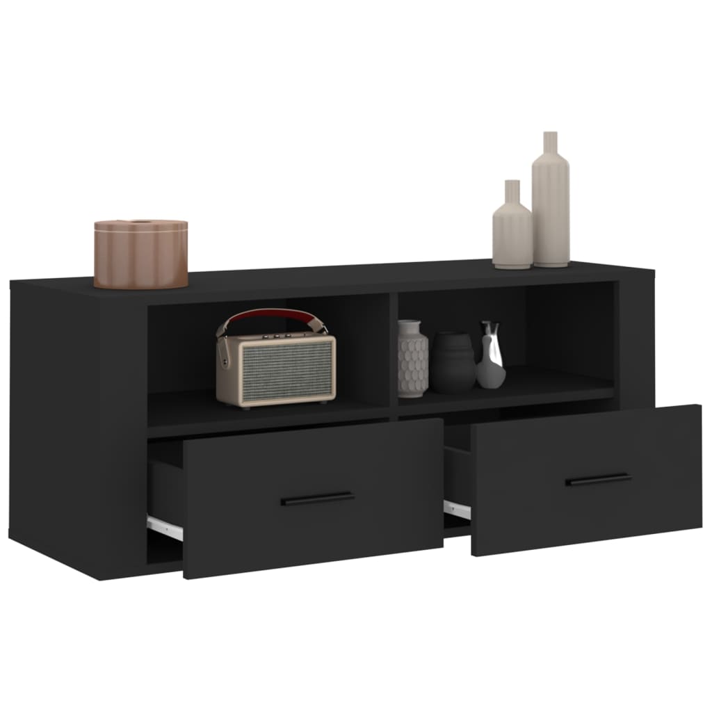 TV Cabinet Black 100x35x40 cm Engineered Wood