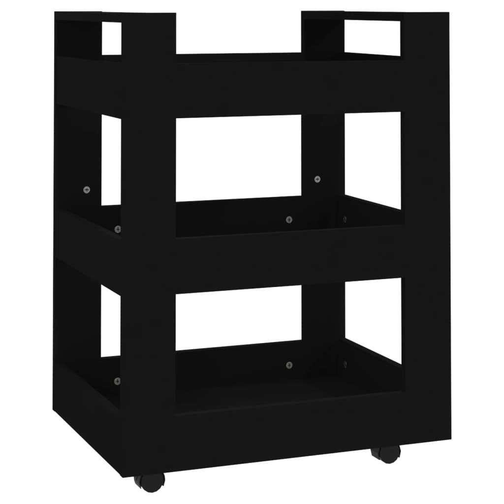 Kitchen Trolley Black 60x45x80 cm Engineered Wood