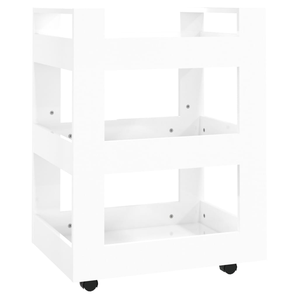 Kitchen Trolley High Gloss White 60x45x80 cm Engineered Wood