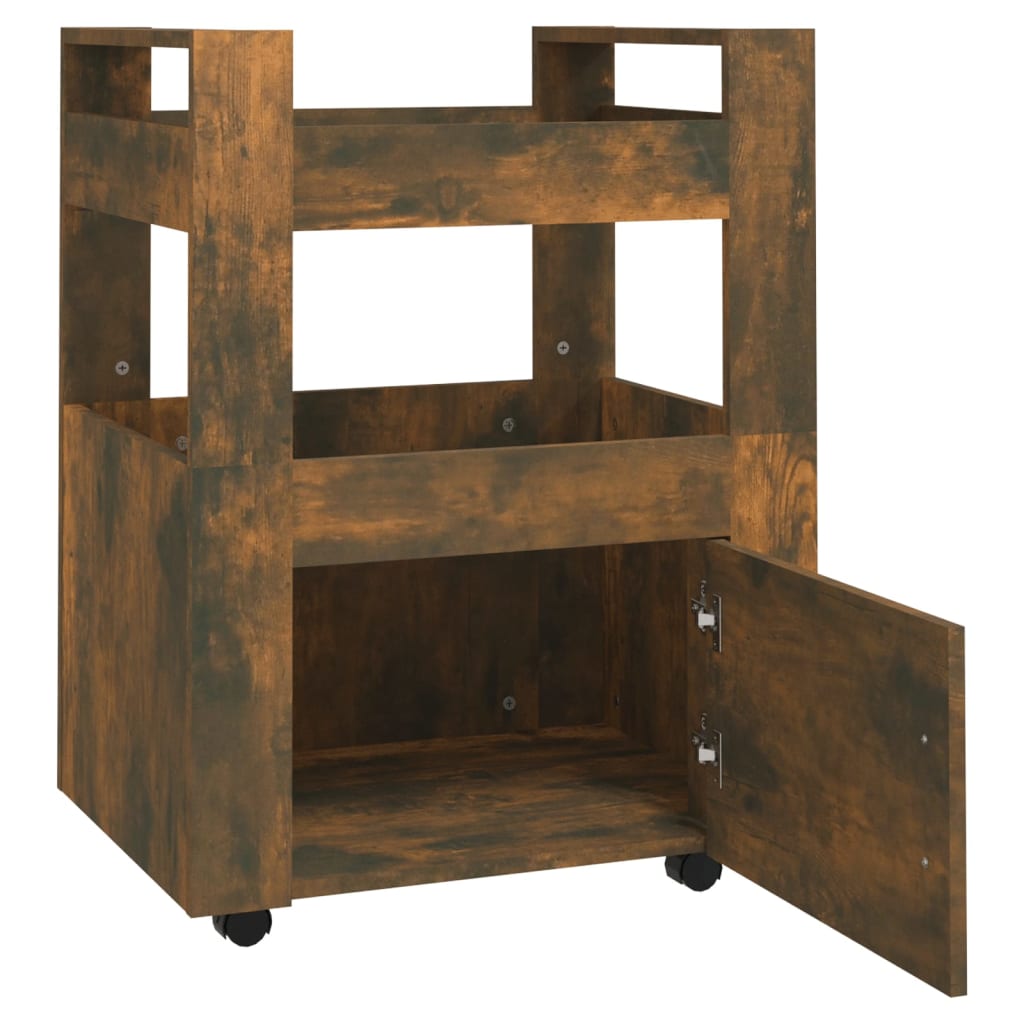 Kitchen Trolley Smoked Oak 60x45x80 cm Engineered Wood