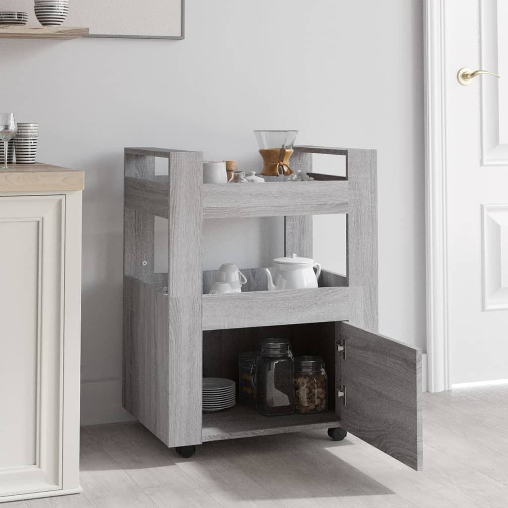 Kitchen Trolley Grey Sonoma 60x45x80 cm Engineered Wood