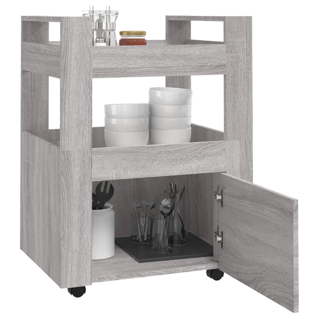 Kitchen Trolley Grey Sonoma 60x45x80 cm Engineered Wood