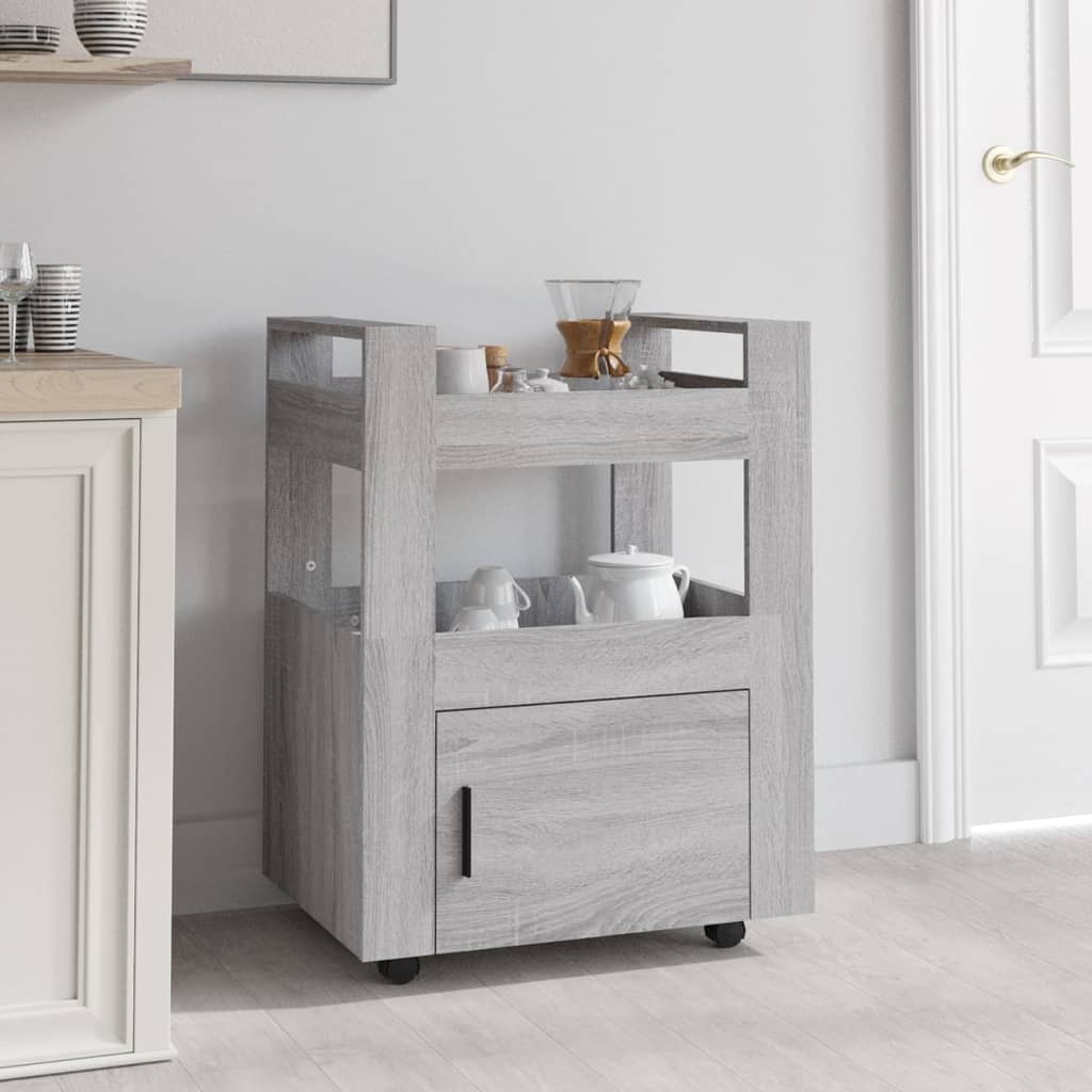 Kitchen Trolley Grey Sonoma 60x45x80 cm Engineered Wood