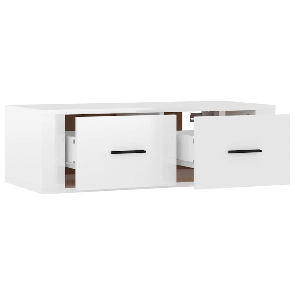 Hanging TV Cabinet High Gloss White 80x36x25 cm Engineered Wood