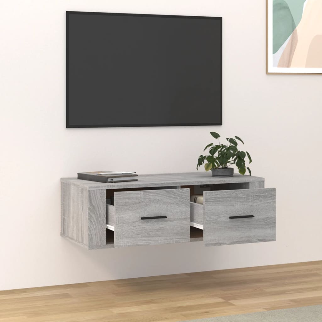 Hanging TV Cabinet Grey Sonoma 80x36x25 cm Engineered Wood