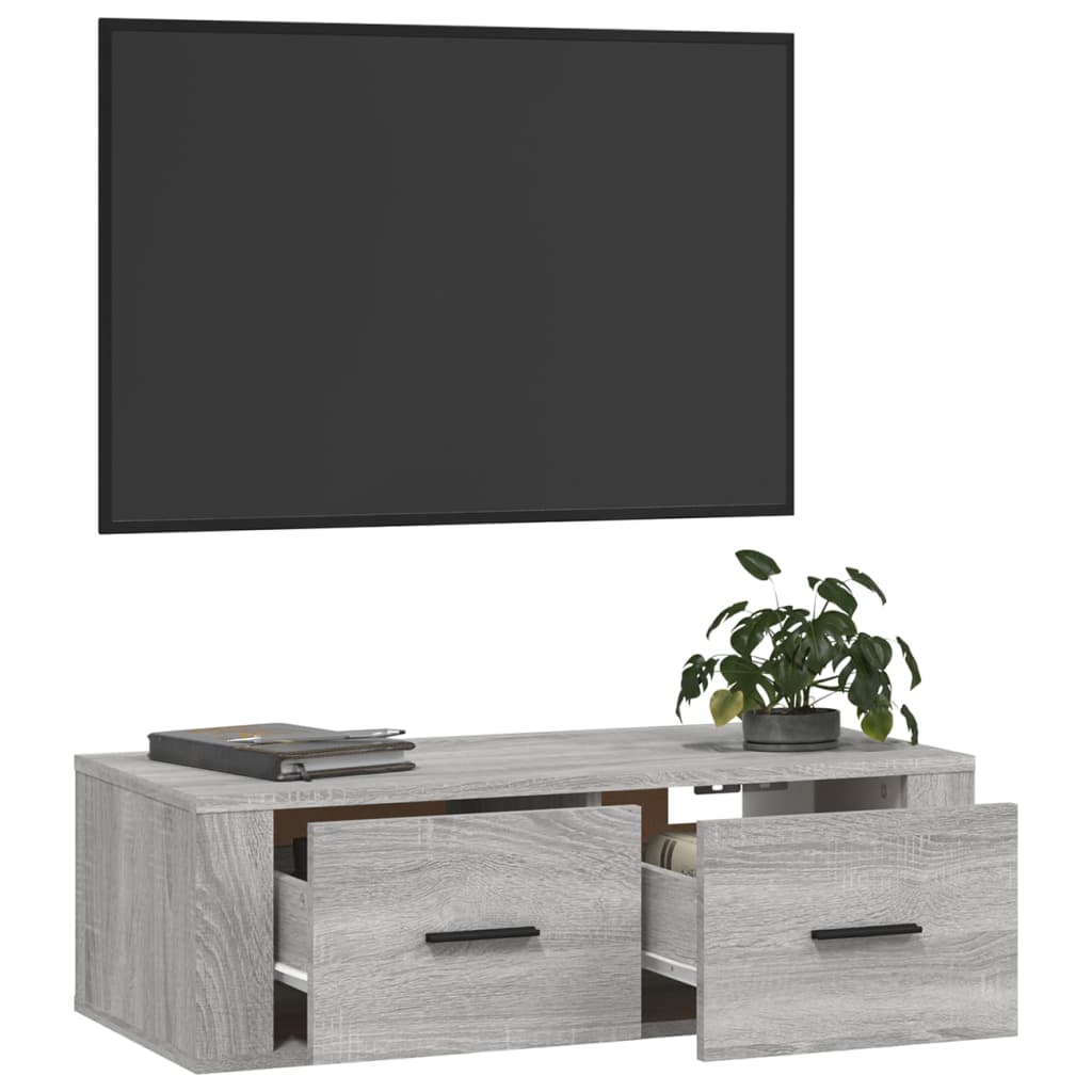 Hanging TV Cabinet Grey Sonoma 80x36x25 cm Engineered Wood