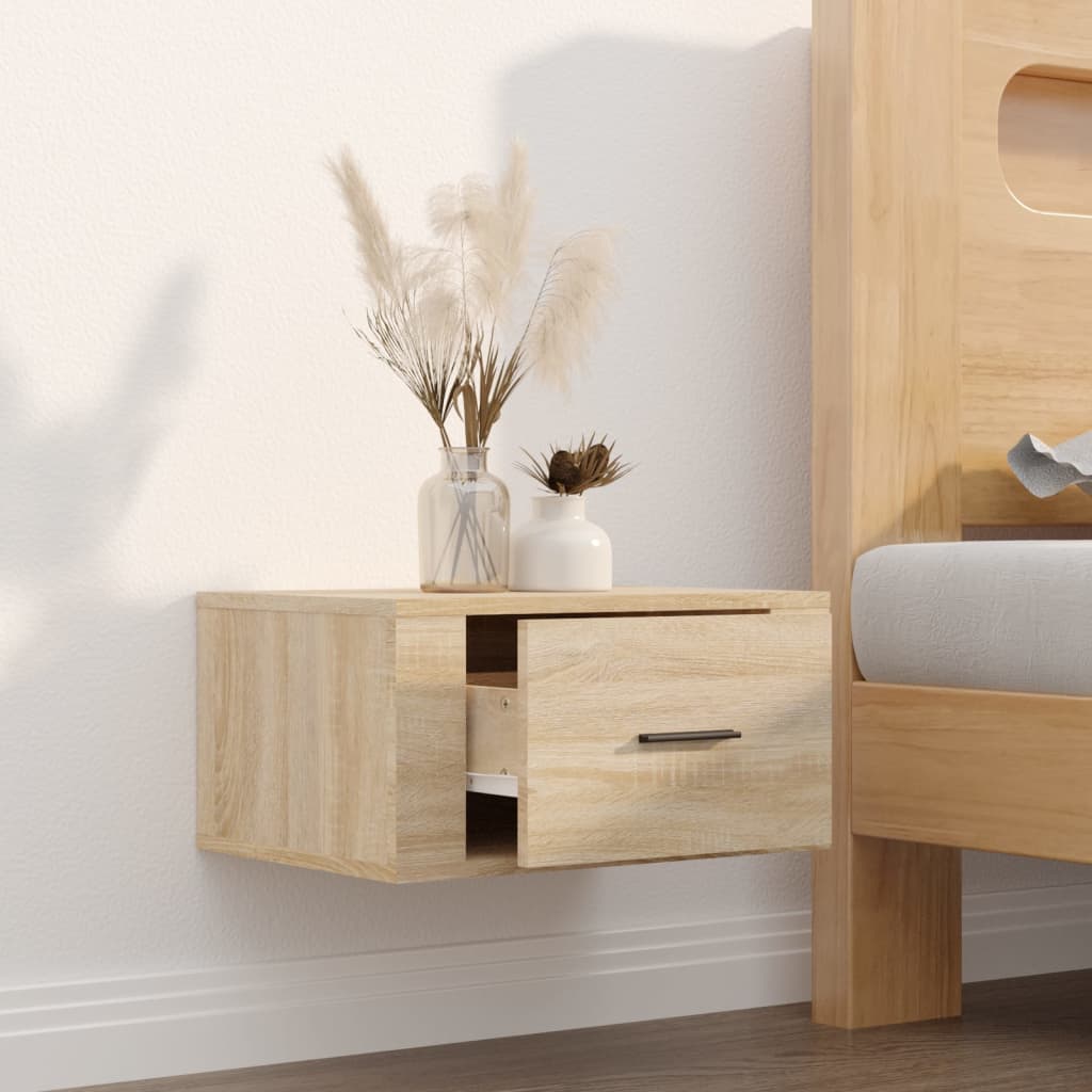 Wall-mounted Bedside Cabinet Sonoma Oak 50x36x25 cm