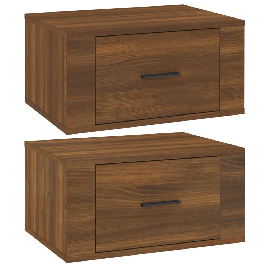 Wall-mounted Bedside Cabinets 2 pcs Brown Oak 50x36x25 cm