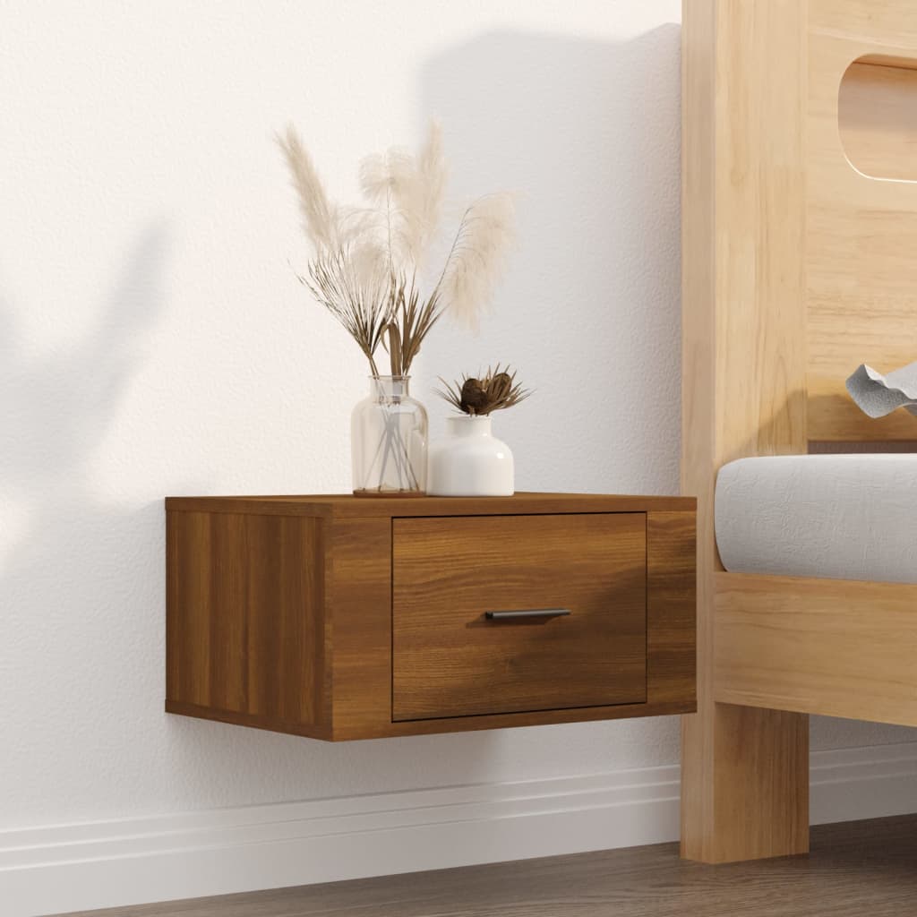 Wall-mounted Bedside Cabinets 2 pcs Brown Oak 50x36x25 cm