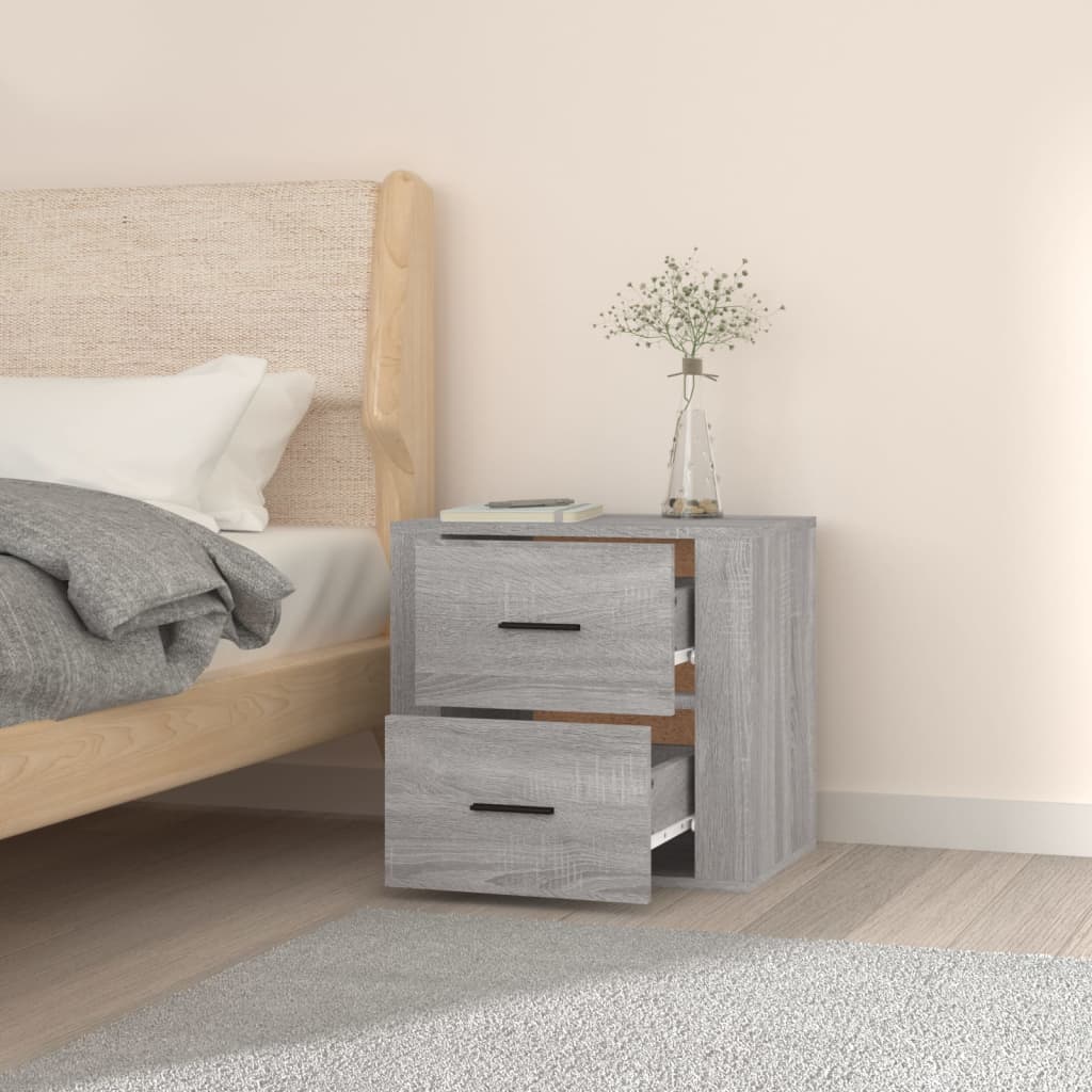 Wall-mounted Bedside Cabinet Grey Sonoma 50x36x47 cm