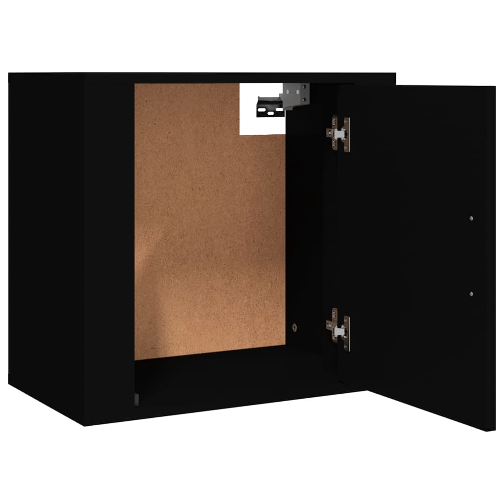 Wall-mounted Bedside Cabinet Black 50x30x47 cm