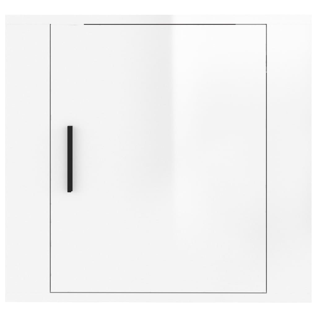 Wall-mounted Bedside Cabinet High Gloss White 50x30x47 cm