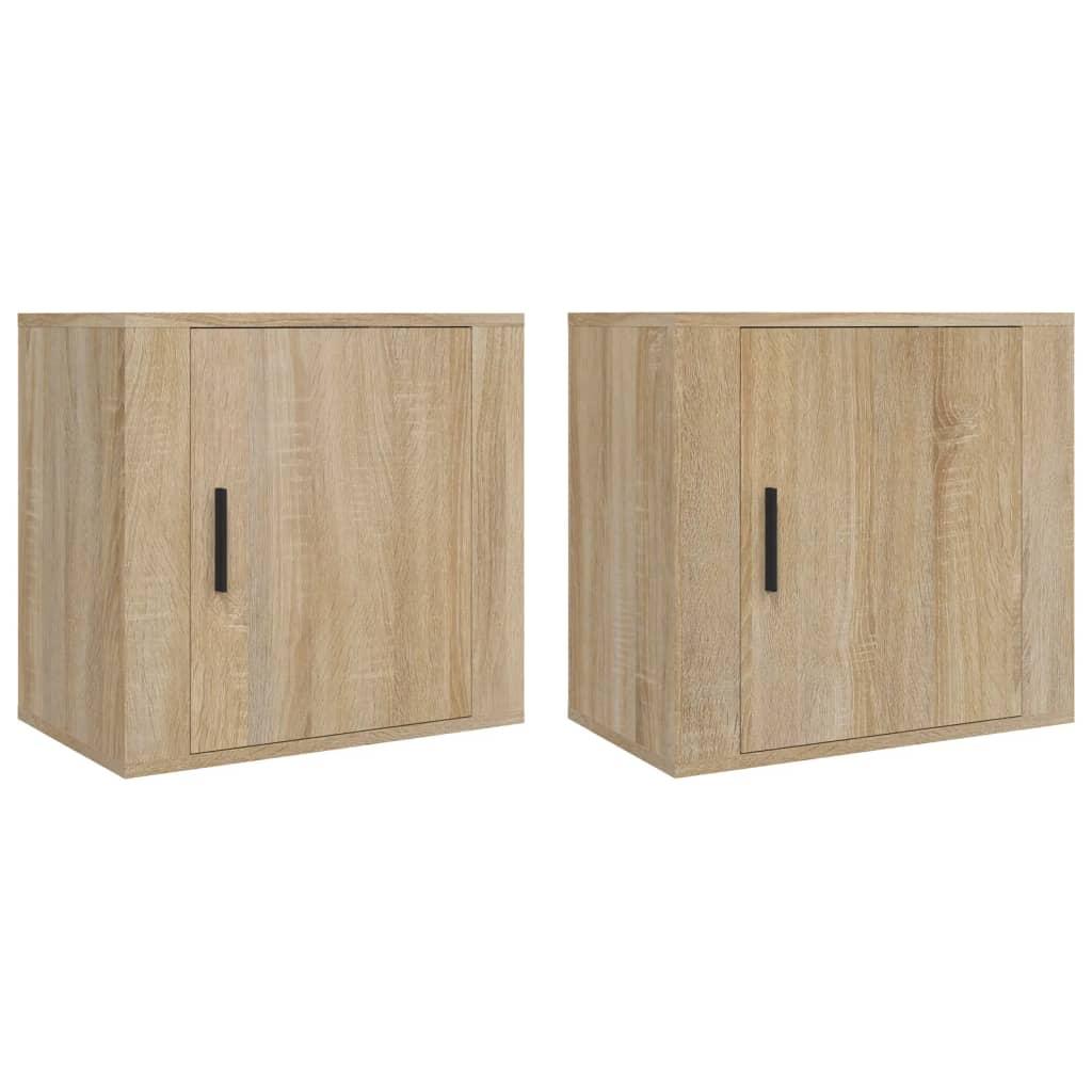 Wall-mounted Bedside Cabinets 2 pcs Sonoma Oak 50x30x47 cm