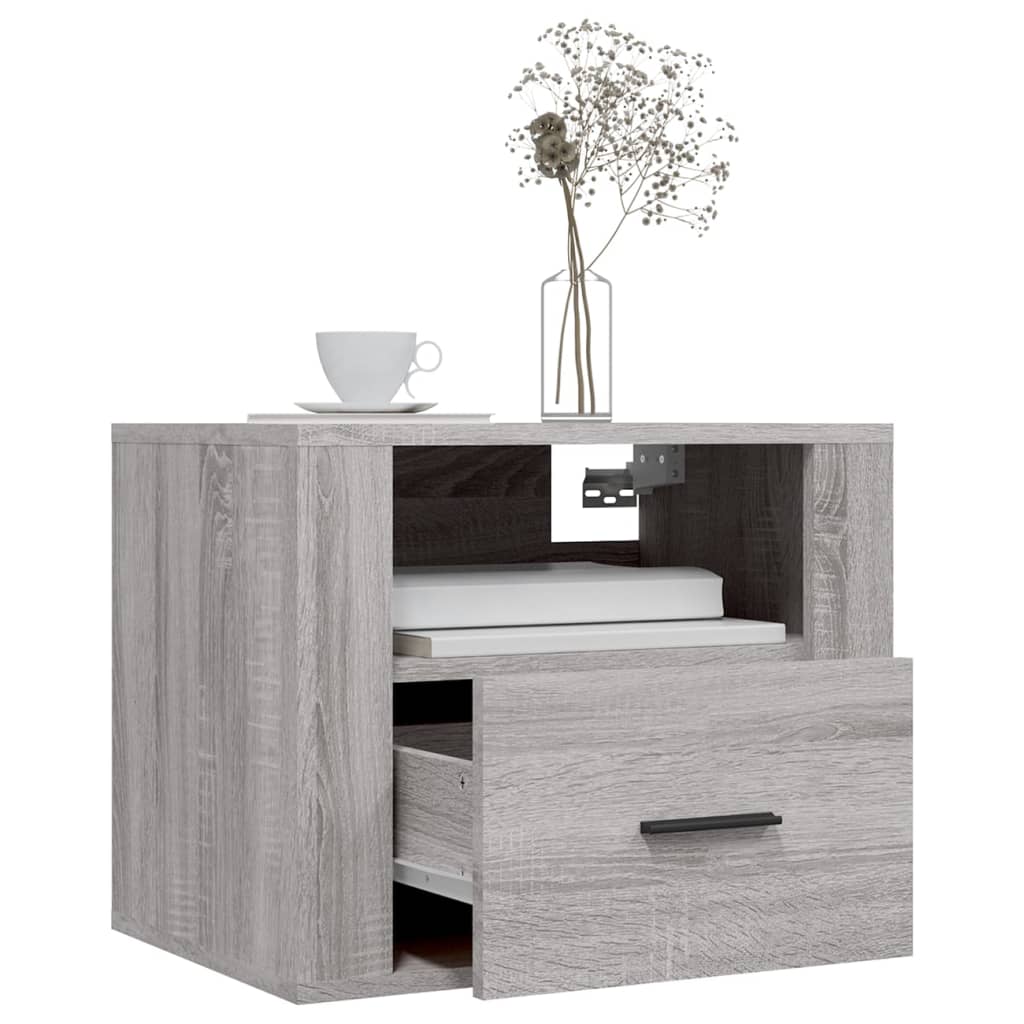 Wall-mounted Bedside Cabinet Grey Sonoma 50x36x40 cm