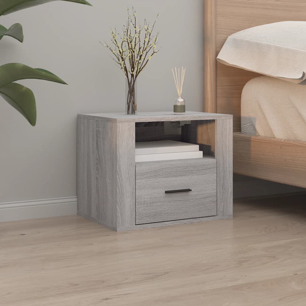 Wall-mounted Bedside Cabinet Grey Sonoma 50x36x40 cm