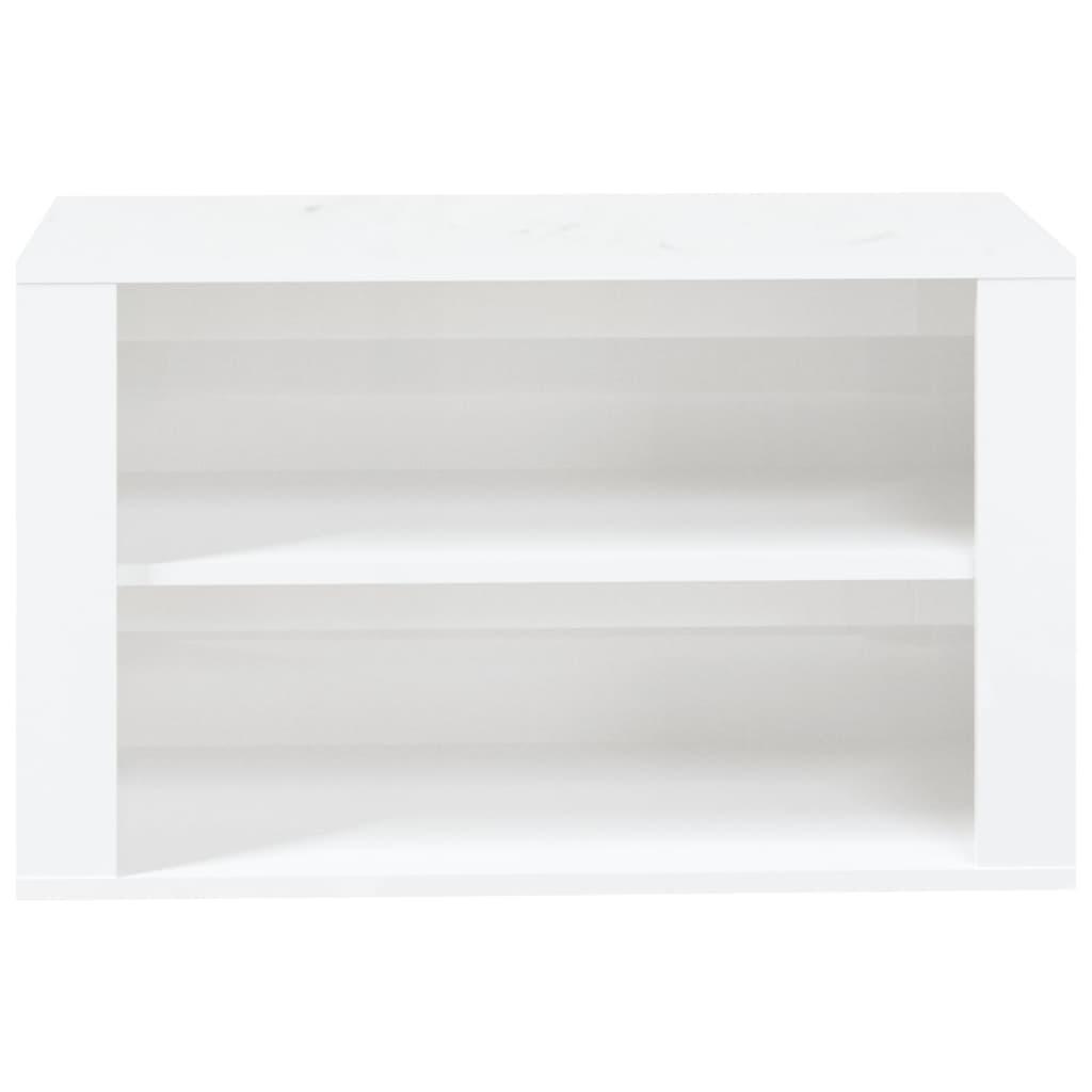 Shoe Rack High Gloss White 75x35x45 cm Engineered Wood