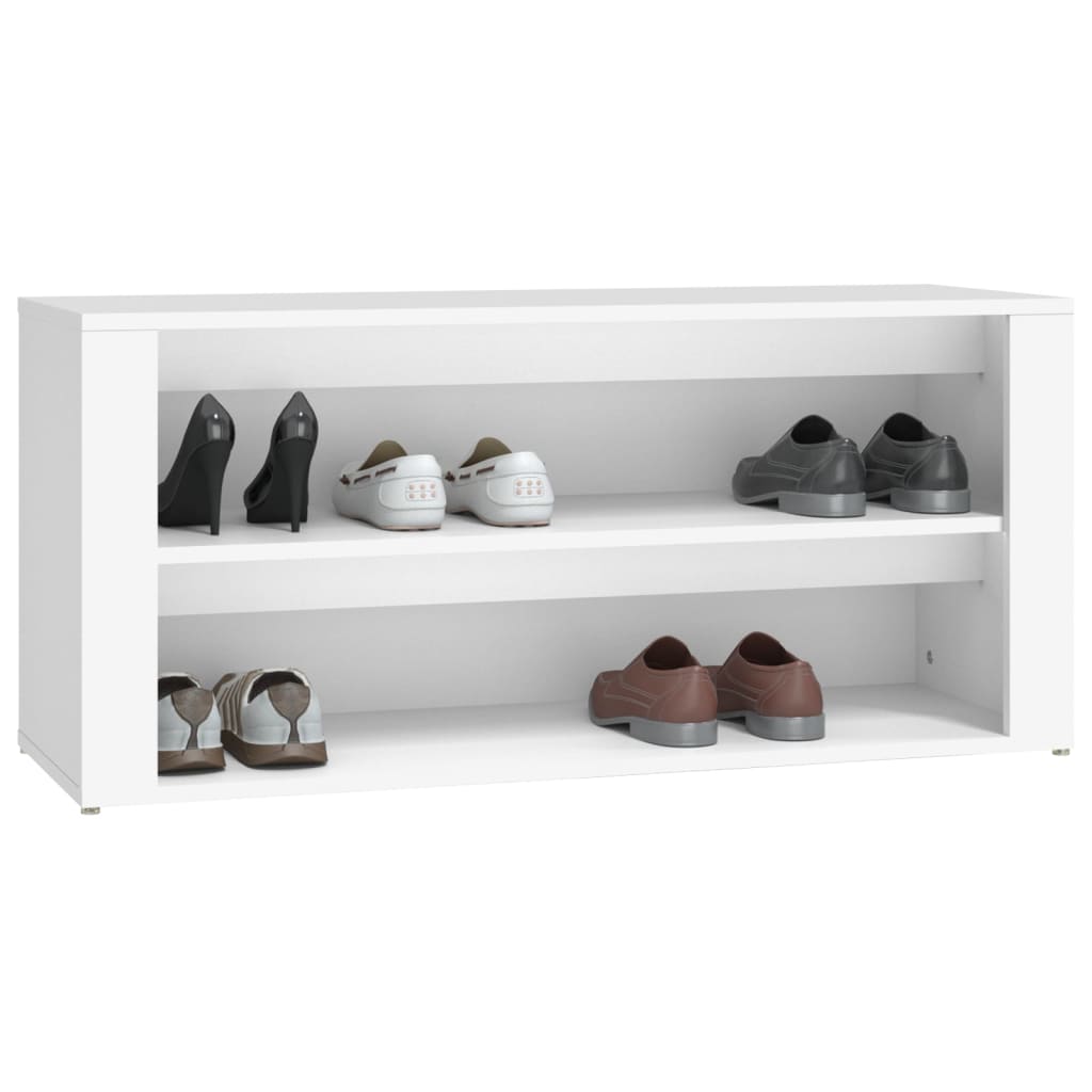 Shoe Rack White 100x35x45 cm Engineered Wood