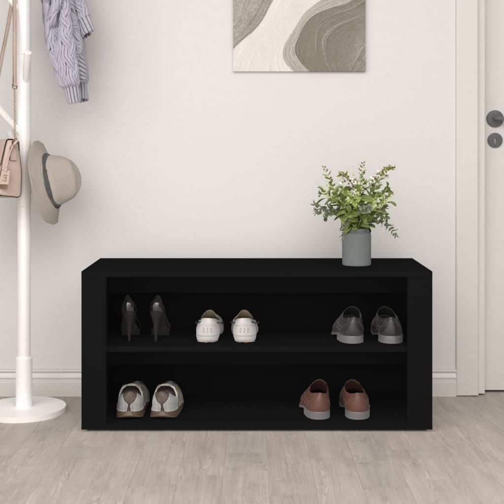 Shoe Rack Black 100x35x45 cm Engineered Wood