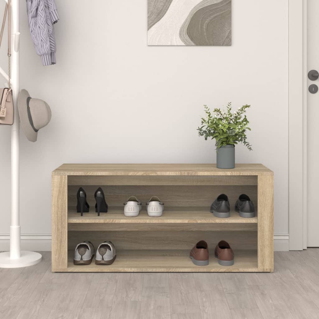 Shoe Rack Sonoma Oak 100x35x45 cm Engineered Wood