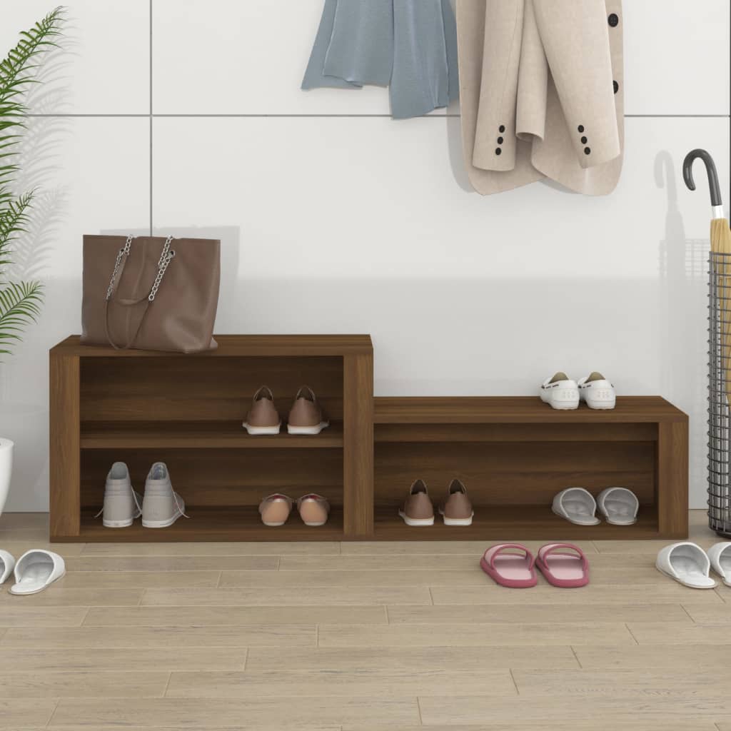 Shoe Cabinet Brown Oak 150x35x45 cm Engineered Wood