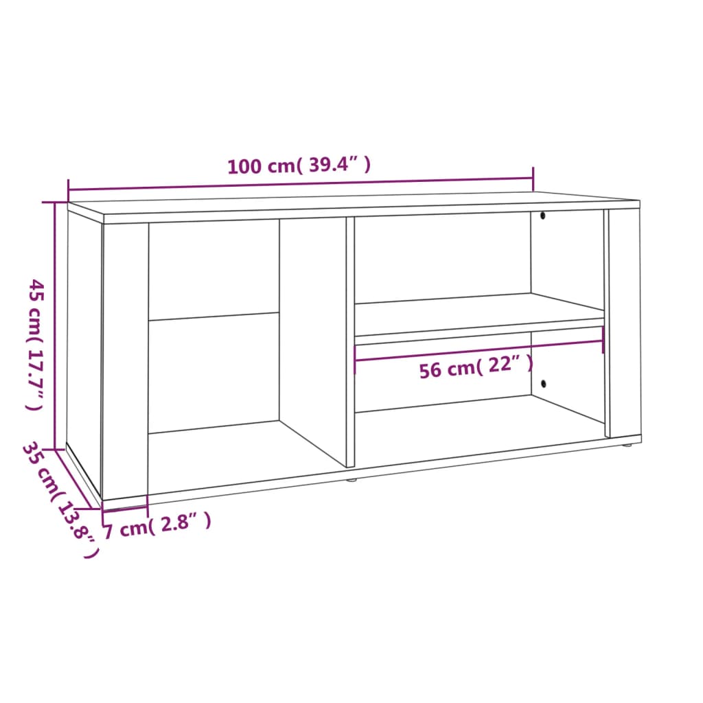 Shoe Cabinet Sonoma Oak 100x35x45 cm Engineered Wood