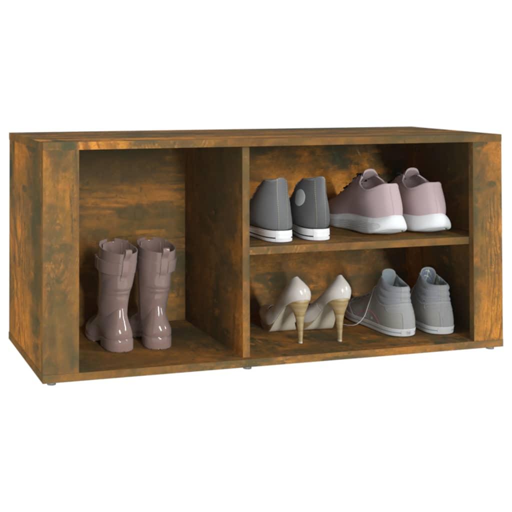 Shoe Cabinet Smoked Oak 100x35x45 cm Engineered Wood