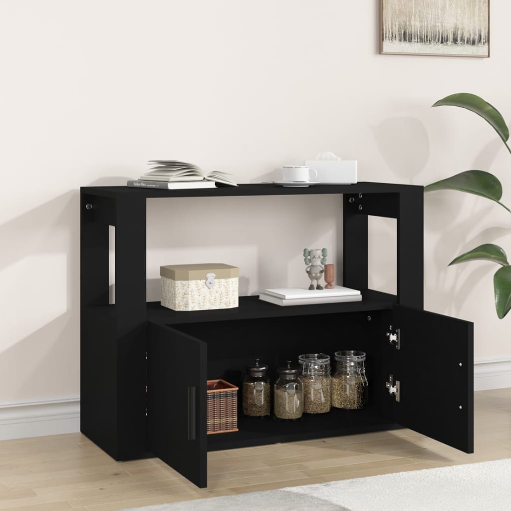 Sideboard Black 80x30x60 cm Engineered Wood