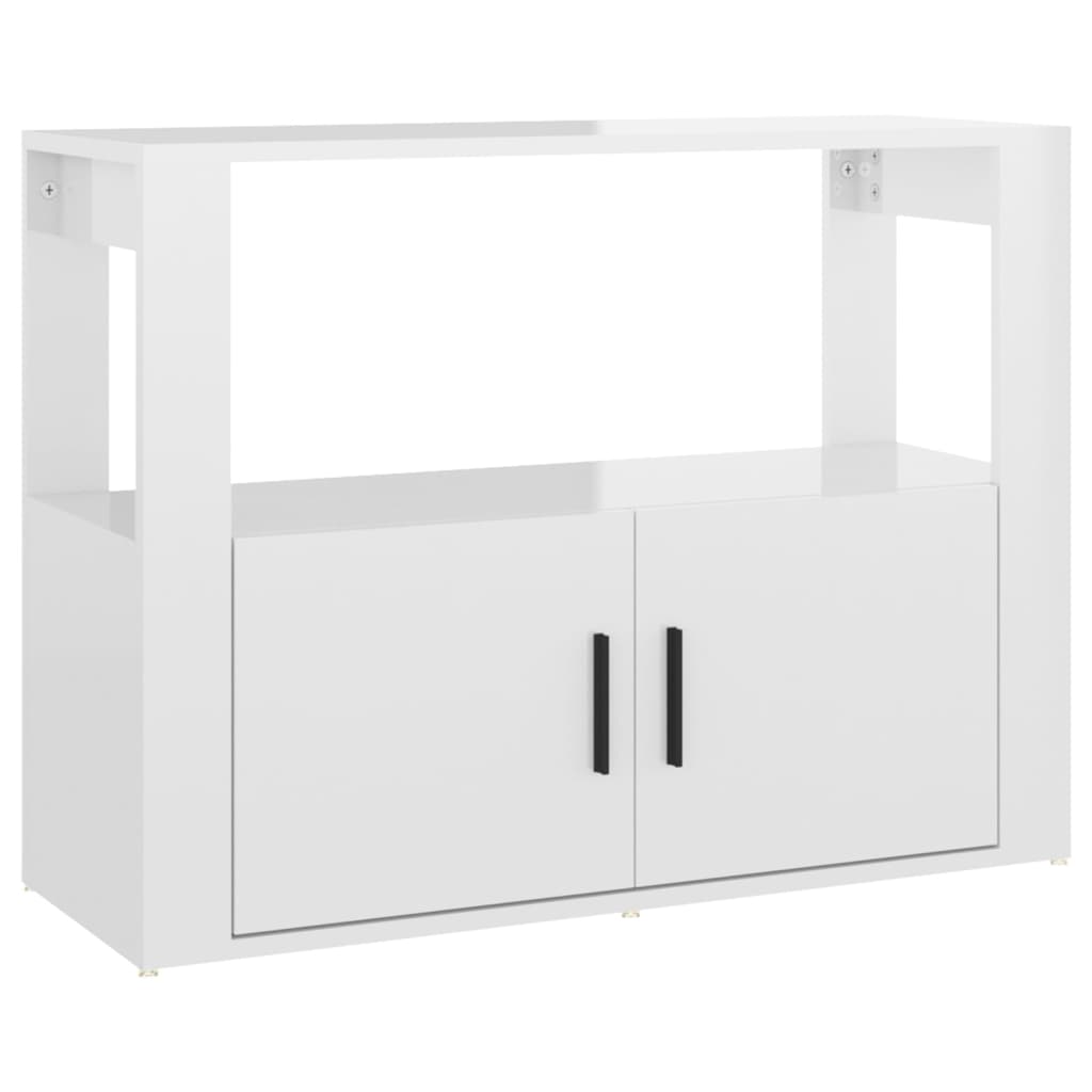 Sideboard High Gloss White 80x30x60 cm Engineered Wood