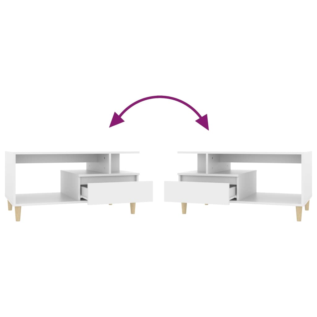 Coffee Table White 90x49x45 cm Engineered Wood