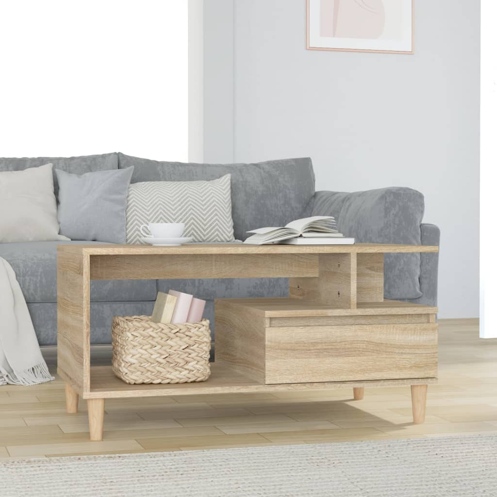 Coffee Table Sonoma Oak 90x49x45 cm Engineered Wood