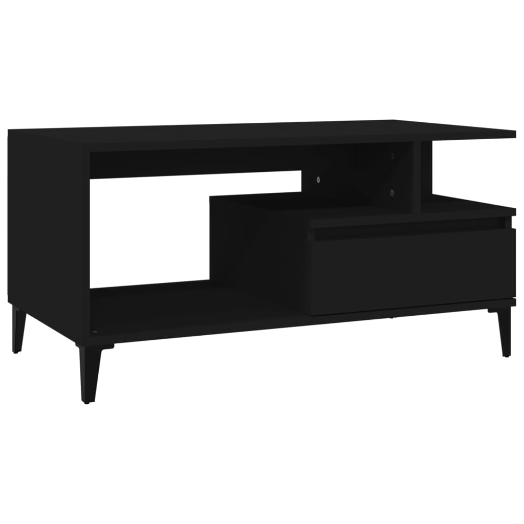 Coffee Table  Black 90x49x45 cm Engineered Wood