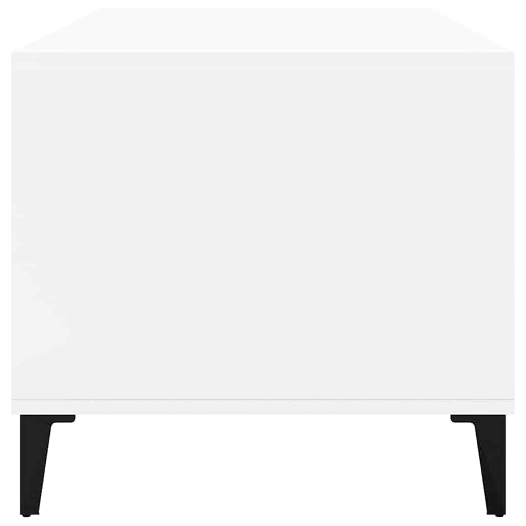 Coffee Table High Gloss White 90x49x45 cm Engineered Wood