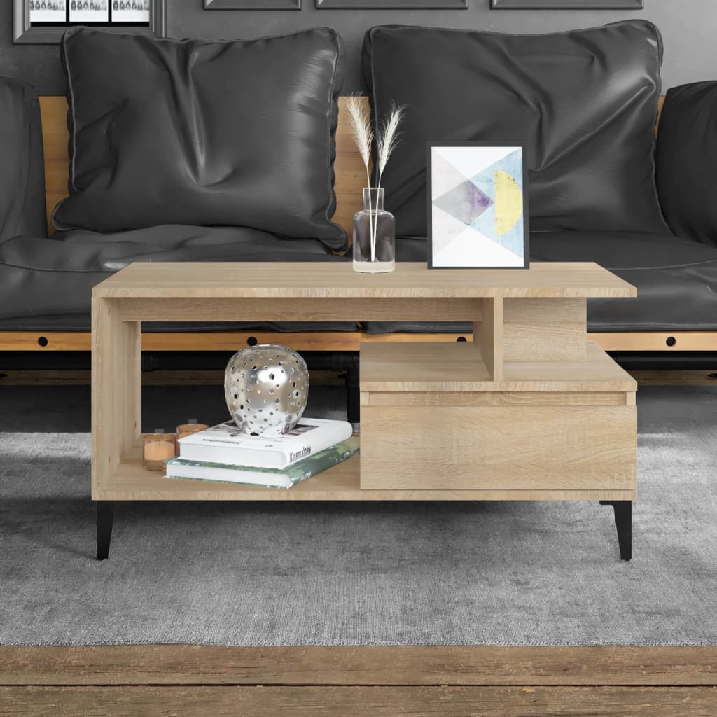 Coffee Table  Sonoma Oak 90x49x45 cm Engineered Wood