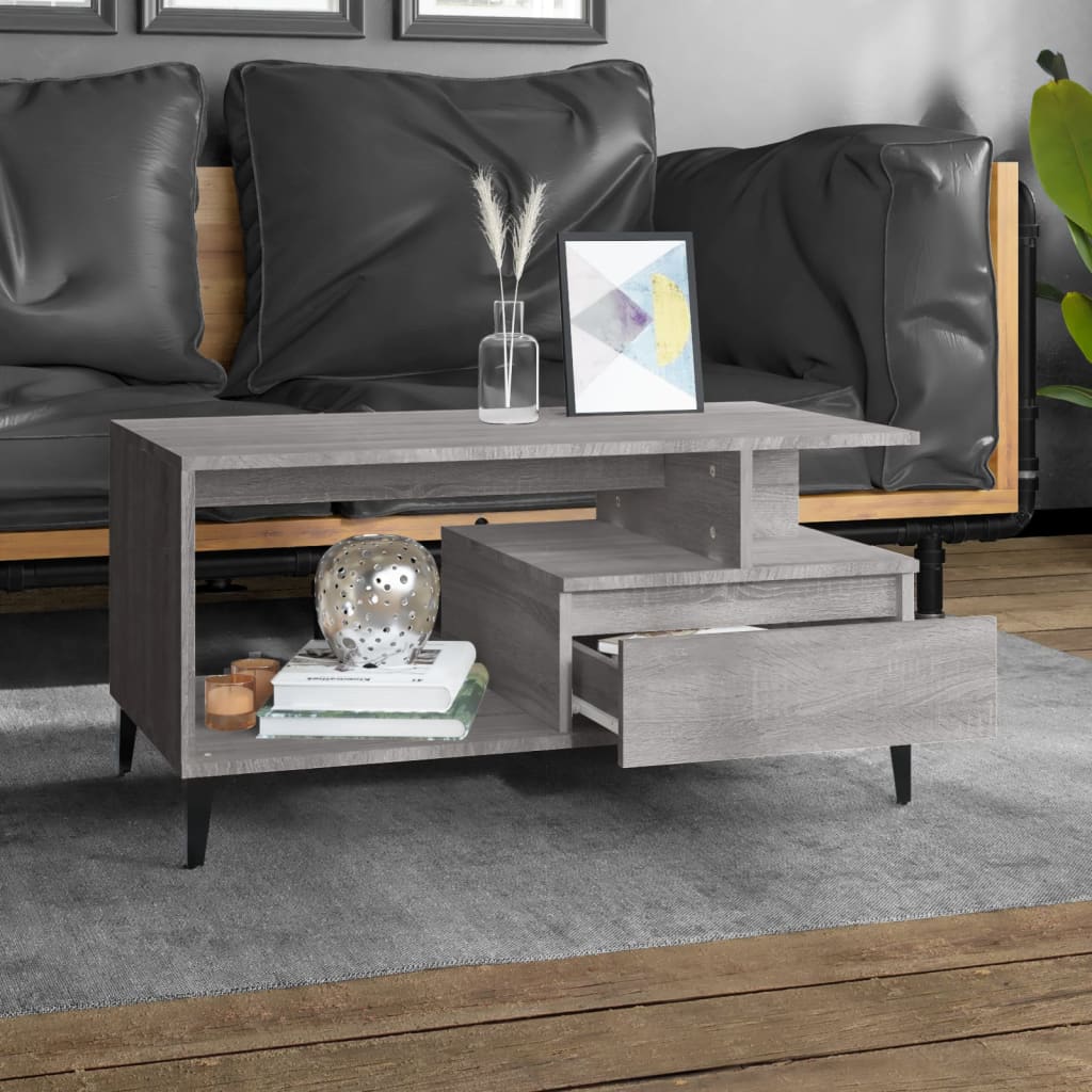 Coffee Table  Grey Sonoma 90x49x45 cm Engineered Wood