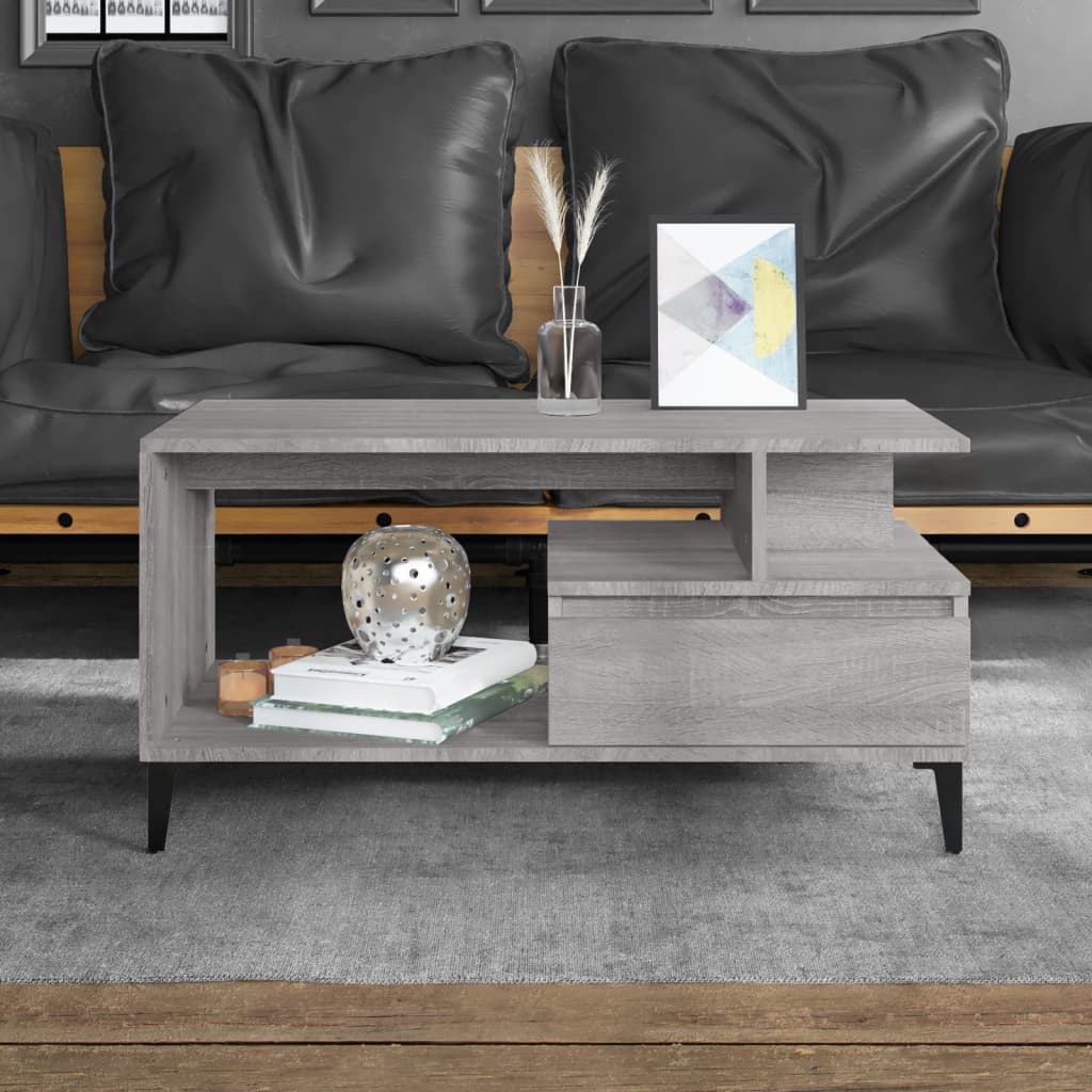 Coffee Table  Grey Sonoma 90x49x45 cm Engineered Wood