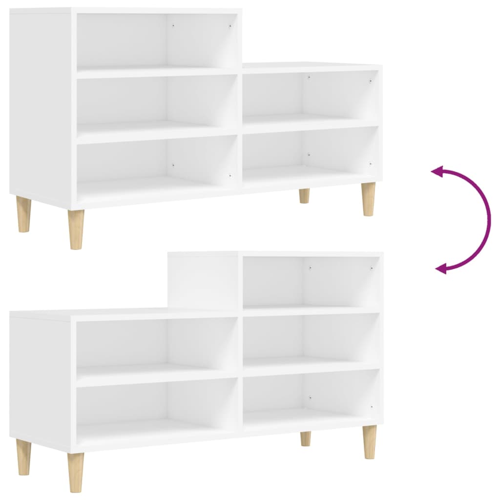 Shoe Cabinet White 102x36x60 cm Engineered Wood